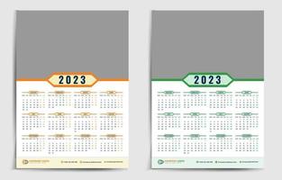 Modern colourful Happy New year well calendar 2023 template free vector design - Calendar 2023