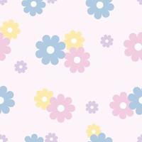 Floral vector pattern. Flower seamless repeat pattern background. Colorful simple pattern.