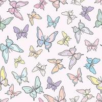 Detailed butterfly vector pattern background.