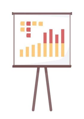Board with analytic infographic semi flat color vector object. Editable element. Full sized item on white. Business simple cartoon style illustration for web graphic design and animation
