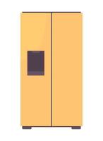 refrigerador objeto vectorial de color semiplano. elemento editable. artículo en blanco. equipo de cocina. ilustración de estilo de dibujos animados simple de electrodomésticos grandes para diseño gráfico web y animación vector
