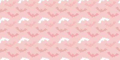Halloween bat seamless repeat pattern pink background. vector