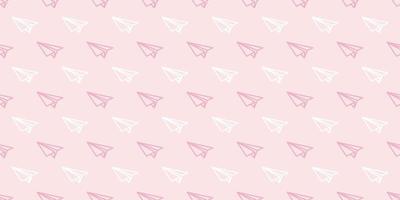 Pastel paper plane seamless repeat pattern vector background