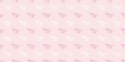 Pastel paper plane seamless repeat pattern vector background