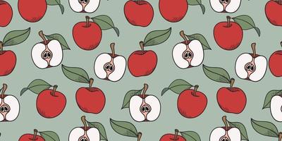 Apple seamless vector pattern background, apple illustration