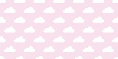 Pink sky and clouds seamless repeat pattern vector background