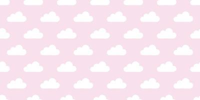 Pink sky and clouds seamless repeat pattern vector background