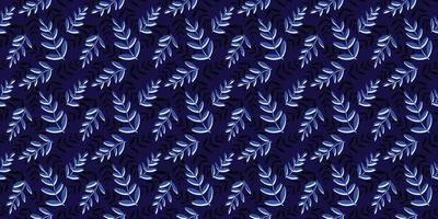 Blue leaves seamless pattern vector background
