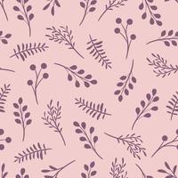 Pink and purple leaves seamless repeat pattern vector