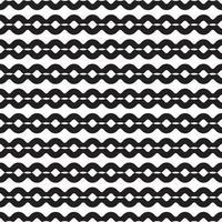 Black and white horizontal stripes, geometric chain vector pattern