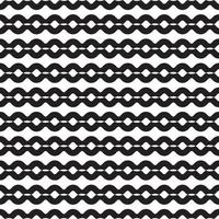 Black and white horizontal stripes, geometric chain vector pattern