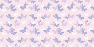 Purple butterflies, seamless repeat pattern background vector