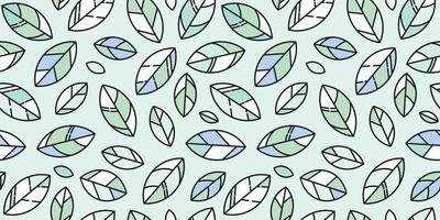 Green geometric leaves seamless pattern background vector