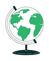 Earth globe model flat color linear vector object