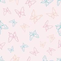 Pastel butterfly seamless repeat pattern vector