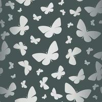 Silver butterfly vector pattern.