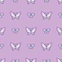 Butterfly vector pattern, cute cartoon butterflies seamless repeat