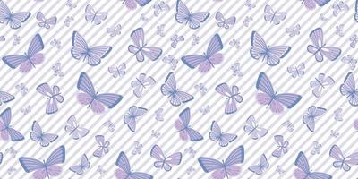 patrón de vector de mariposa, azulejo de repetición púrpura