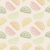 Citrus fruit slices vector pattern, seamless repeat