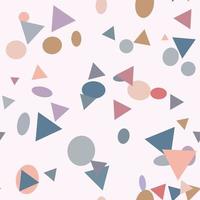 Random geometric shapes, multicolored abstract pattern, vector repeat