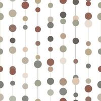 Brown geometric vector pattern, seamless repeat, vertical stripes with circles