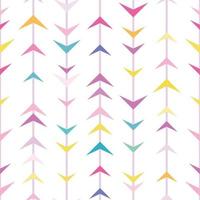Colorful geometric vector pattern, seamless repeat, vertical stripes with arrows,