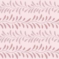 Pastel leaf vector pattern, seamless botanical print, garland background