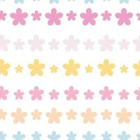 Colorful flowers geometric vector pattern, seamless repeat, floral print