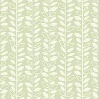 Pastel green leaf vector pattern, seamless botanical print, garland background