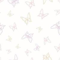 Vector butterfly seamless repeat pattern, pastel  background.