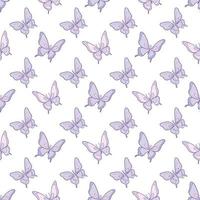 Purple butterfly vector pattern background.