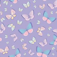 Purple butterfly vector pattern.