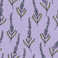 patrón dibujado a mano floral lavanda, textura vectorial vector