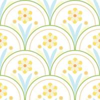 Floral fish scale pattern, colorful vector background
