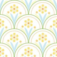 Floral fish scale pattern, colorful vector background