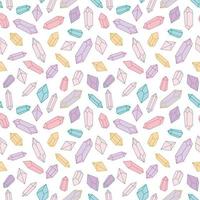 Colorful crystal repeat pattern design, gem stones repeat vector