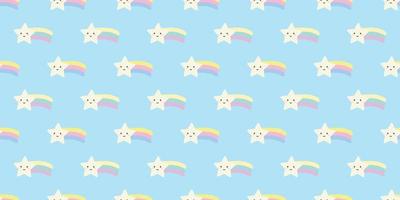 Cute shooting star repeat pattern background vector. vector