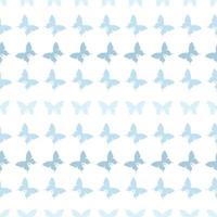 Blue seamless repeat pattern butterfly silhouette vector