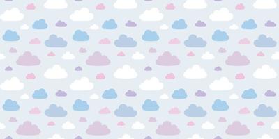 Pastel clouds seamless repeat pattern vector background