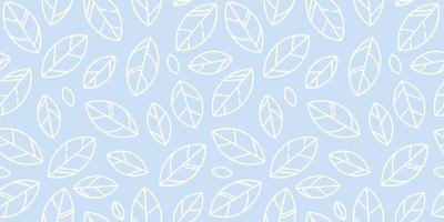 Blue and white leaves geometric pattern vector background