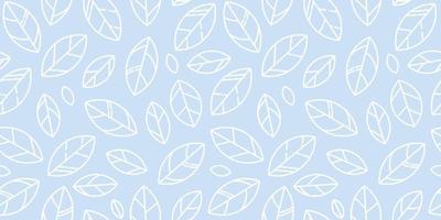 Blue and white leaves geometric pattern vector background