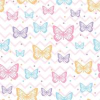 Vector butterfly cute seamless repeat pattern design background