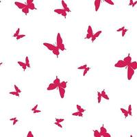 Vector butterfly seamless repeat pattern red and white, valentines day design