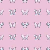 Cute vector pattern for kids with cartoon butterfly elements