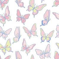 Pastel butterfly vector pattern background.