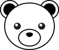 Cute vector bear portrait, simple logo