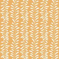 Orange and white leaf vector pattern, seamless botanical print, garland background,