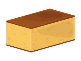 ilustración vectorial de kasutera o castella. postre japonés. comida asiática. bizcocho amarillo tradicional japonés. vector