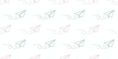 Pastel paper plane seamless repeat pattern vector background