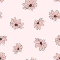 Garden cosmos flower repeat pattern, vector, spring design vector